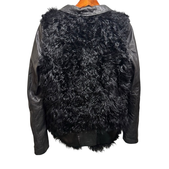 Mackage Mongolian Lamb Fur Leather Moto Jacket Size Small - Picture 2 of 16
